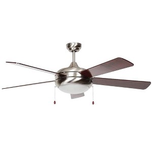 Concord Fans 52" Ceiling Fan, Black Gloss/Rosewood Gloss Reversible Blades, 3-Speed Pull Chain - 1 of 4