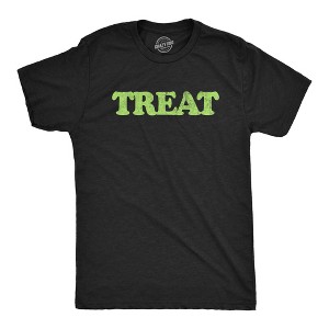 Mens Treat and Treat T Shirt Funny Halloween Trick Or Treat Joke Tee For Guys - Crazy Dog Men's T Shirt - 1 of 4