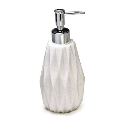 White Diamond Pattern Polyresin 4-Piece Bath Accessory Set