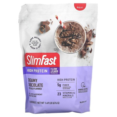 SlimFast High Protein, Meal Replacement Smoothie Mix, Creamy Chocolate, 1.49 lb (676 g)