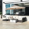 PURPLE LEAF 10/11/12/13ft Outdoor Patio Cantilever Umbrella with Base Offset Umbrella 360 Degree Rotation Round Umbrella for Deck Pool Garden - 2 of 4