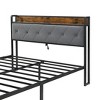 NicBex Bed Frame with Storage,Metal Bed Frame with LED Lights,Upholstered Headboard,2 Drawers,Charging Station,Bedframe No Box Spring Needed,Gray - 4 of 4