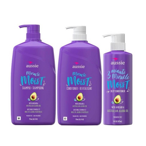 Imperialisme Weigering Minder dan Aussie Miracle Moist Bundle Pack With Shampoo, Conditioner, And 3 Minute  Miracle Treatment : Target