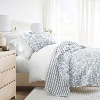 Geometric and Floral Modern Reversible Quilt and Shams Set - Becky Cameron