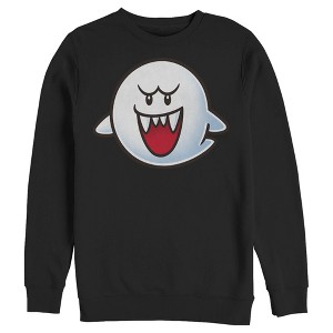 Men's Nintendo Mario Boo Ghost Smile Sweatshirt - 1 of 4