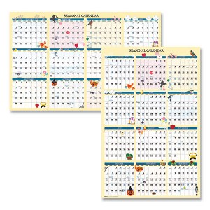 Recycled Seasonal Laminated Wall Calendar, Illustrated Seasons Artwork, 24 x 37, 12-Month (Jan to Dec): 2025 - 1 of 3