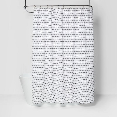 72"x72" Textured Striped Shower Curtain Black/White - Project 62™