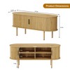 47.2/70.1 Inch TV Stand for TVs Up to 55/65 Inch, Modern Entertainment Center with Storage and Sliding Door, Wood Media Console Table - 2 of 4
