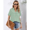 Women's V Neck Tops Summer Short Sleeve Solid Color T-shirts Casual Blouses - 3 of 4