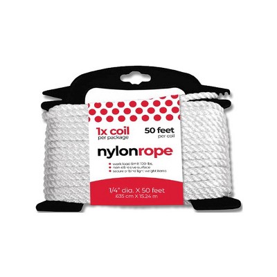Natural Home 50ft Rope/Twine: Nylon Packaging Wrap, Packing Supplies, Stretch Wrap, 0.25" Width, 0.65 lbs