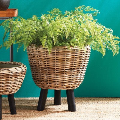 Lush Green Faux Fern Plant in Black Pot, 36"