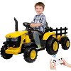 12V Kids Electric Tractor with Remote, Dual 35W Motors, 3-Speed, Detachable Trailer, Bluetooth/USB, LED Lights, for Ages 3+, Green - 2 of 4