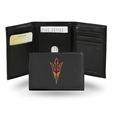 NCAA Arizona State Sun Devils Embroidered Genuine Leather Tri-Fold Wallet