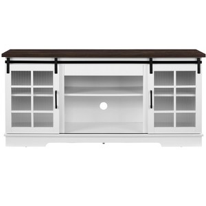 NicBex TV Stands for 70 inch TV, Entertainment Center with 2 Sliding Glass Doors,TV Console for Bedroom, Living Room, Home,White - 1 of 4