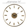 14" x 14" Round Aluminum Wall Clock with Clear Face Gold - Olivia & May - 3 of 4