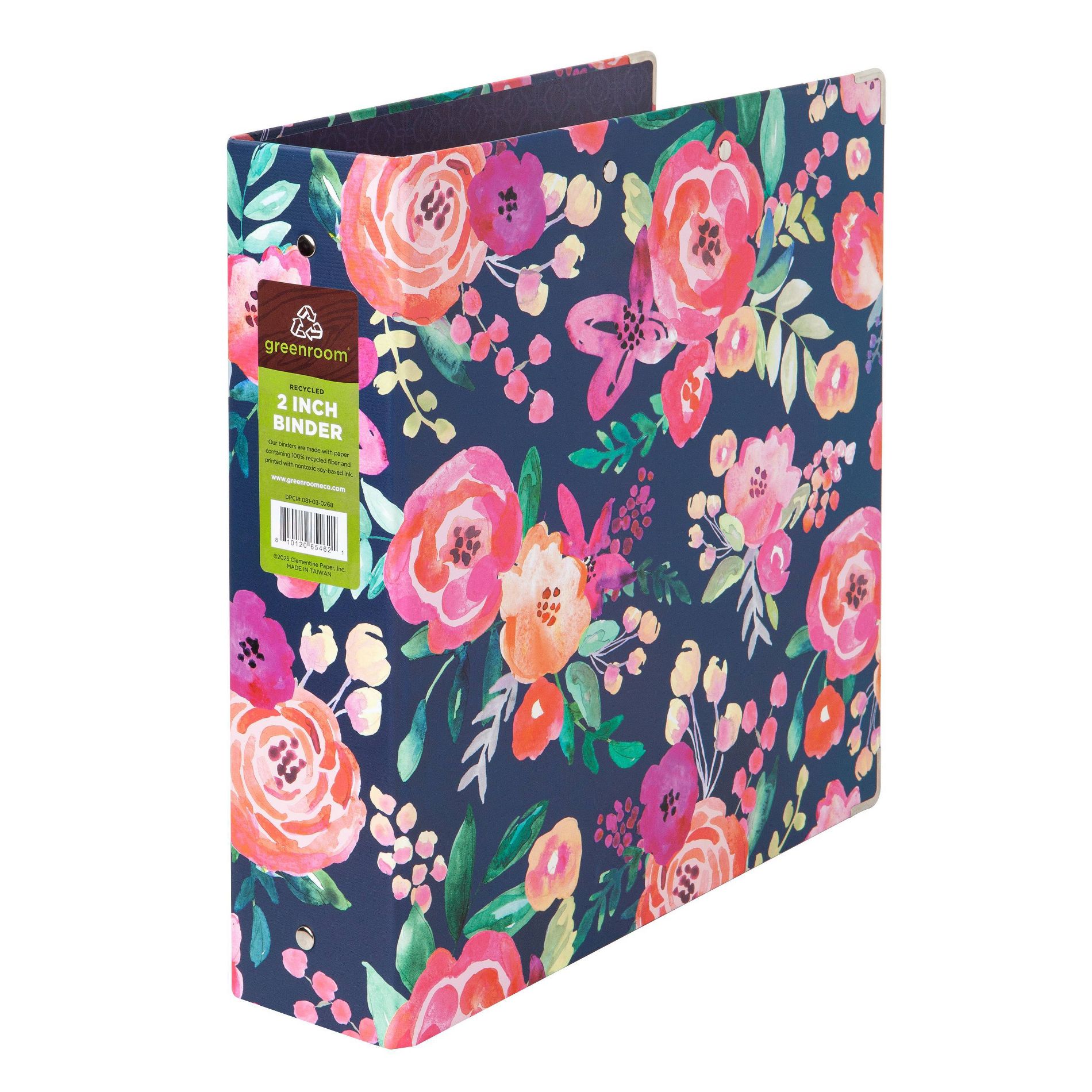 greenroom 2" Ring Binder Floral Navy
