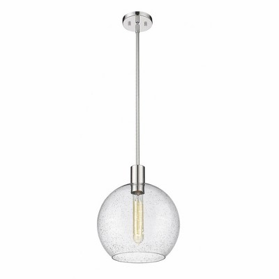 Sleek Mid-Century Modern Polished Nickel Globe Pendant