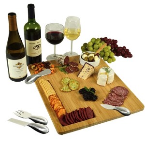 Picnic at Ascot Monogrammed Bamboo Charcuterie, Cheese & Cracker Serving Board - 1 of 3