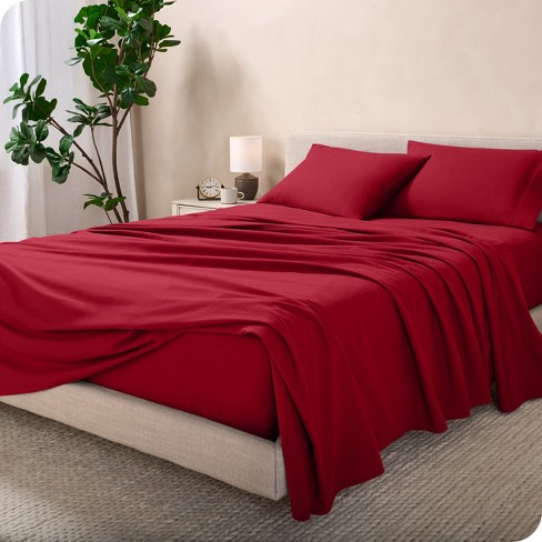 New THRESHOLD QUEEN flannel sheet set • deals RED