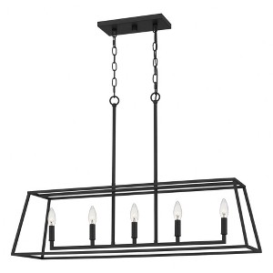 Quoizel Lighting Prescott 5 - Light Island Pendant Light in  Matte Black - 1 of 4