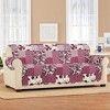 Collections Etc Langdon Reversible Quilted Patchwork Furniture Protector with Floral Accents and Scalloped Edges - 2 of 2