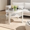 Tangkula Round Coffee Table with 4 Side Compartments 2-Tier Circle Coffee Table - 2 of 4