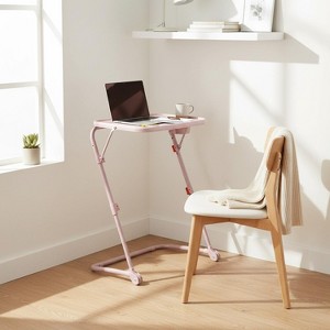 Homy Casa Adjustable Folding Snack & Laptop Tray for Sofa, Bed & Coffee Moments, Pink - 1 of 4