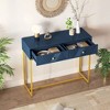 KIGFTSOD Sleek Console Table with Storage, Narrow Console Table with Two Drawers with Stripe Design for Living Room Hallway Entryway - 3 of 4