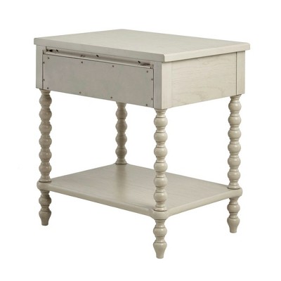 NicBex Farmhouse Nightstand with Storage Drawer Wood Sofa Side Table with Turned Legs for Bedroom,Living Room