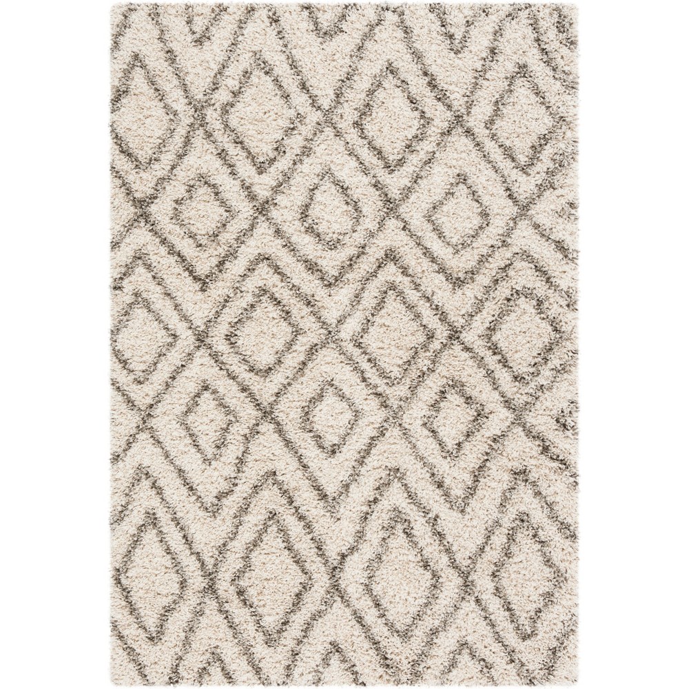 4'x6' Lelia Geometric Loomed Rug Ivory/Gray - Safavieh