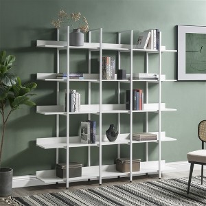 5-Tier Bookcase With Metal Frame Vintage Open Bookshelf Industrial Style Book Case - 1 of 4