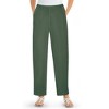 Collections Etc Elastic Waistband with Side Pockets Cotton Knit Pants - 2 of 4