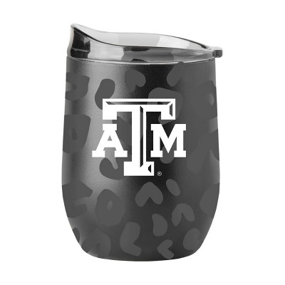 NCAA Texas A&M Aggies 16oz Black Leopard Stainless Steel Wine Tumbler