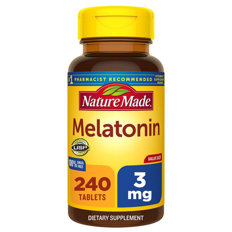 Nature Made Melatonin 3mg 100% Drug Free Sleep Aid for Adults Tablets, 1 of 10