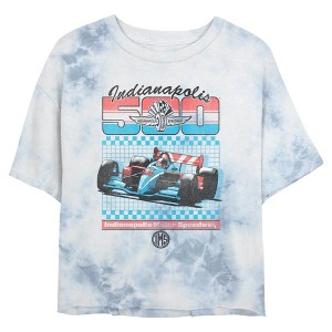 Juniors Womens Indy 500 Retro Sport Classic Car T Shirt - 1 of 4