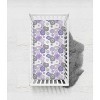 Bacati - Floral Printed Purple Gray 100 percent Cotton Universal Baby US Standard Crib or Toddler Bed Fitted Sheet - 4 of 4