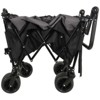 FURNIinspire Outdoor Serving Carts Multi Functional Push Pull Folding Wagon Cart with Rotating Handle All-Terrain Wheele, Black, 48.43"*22.83"*43.7" - 4 of 4
