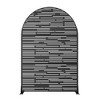 71.37x46.8inch light and shadow black arched galvanized sheet screen independent privacy screen panel, suitable for bedrooms or offices - 2 of 4