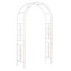 Plow & Hearth Montebello White Garden Arbor 7 Feet | Slim Metal Arch with Iron Trellis for Climbing Plants | Wedding Arbor | Patio Garden - 4 of 4