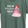 Women's - Disney - Full Of Christmas Cheer Ariel Short Sleeve Graphic T-Shirt - 2 of 4