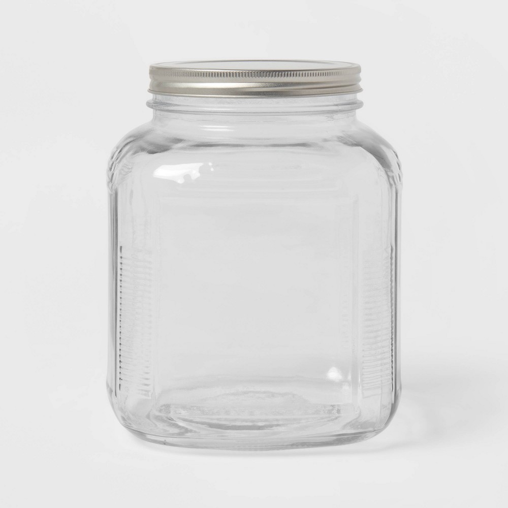 Photos - Food Container 128oz Glass Jar with Metal Lid - Threshold™