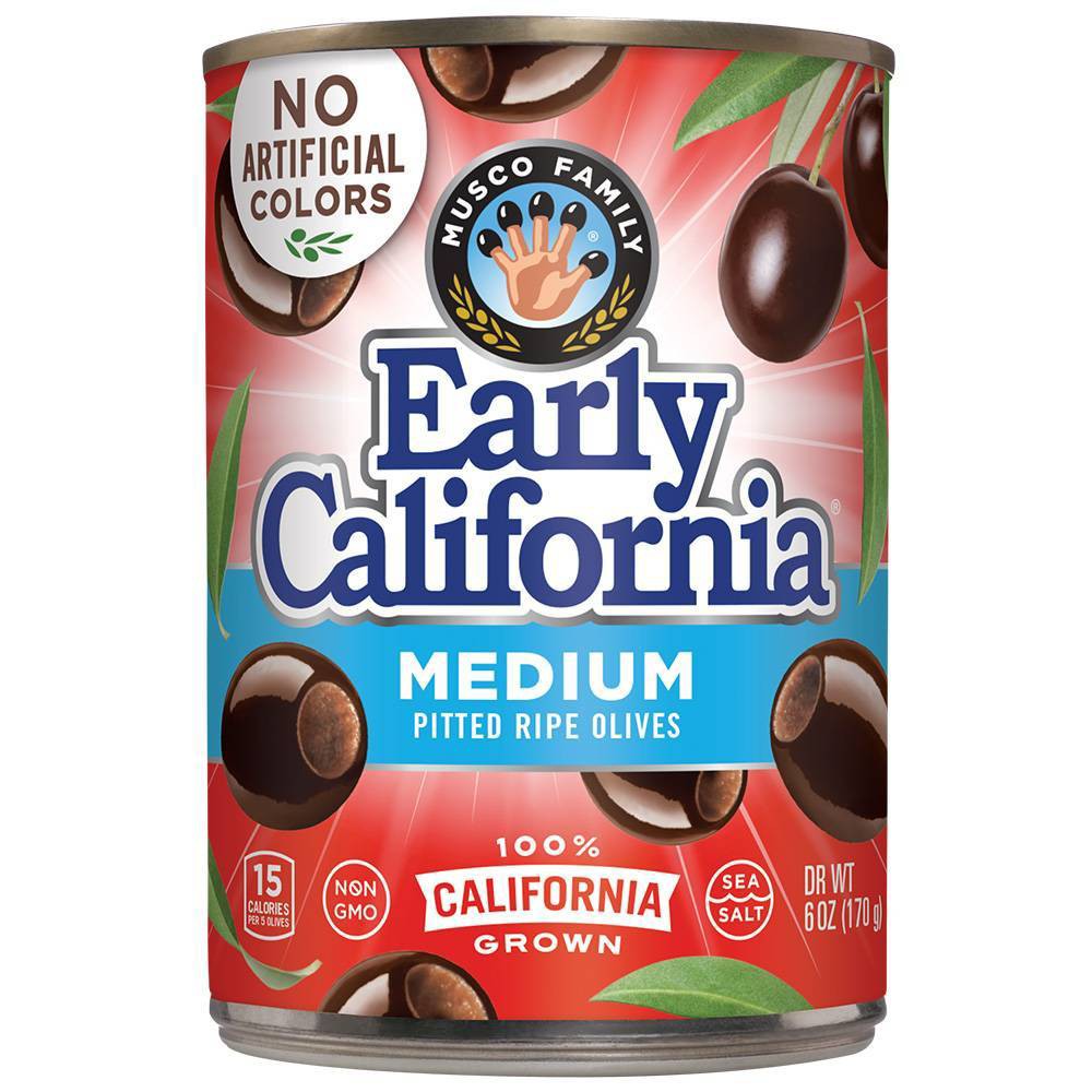 MEDIUM SEA SALT PITTED CALIFORNIA RIPE OLIVES