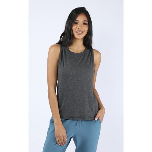 Yogalicious Womens Heavenly Ribbed Tara Cropped Short Sleeve Top With  Built-in Bra - Tourmaline/htr.grey - Small : Target