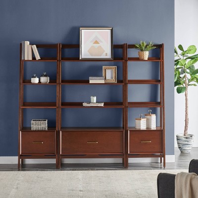 Landon Mid-Century Mahogany 50'' 3pc Etagere Set