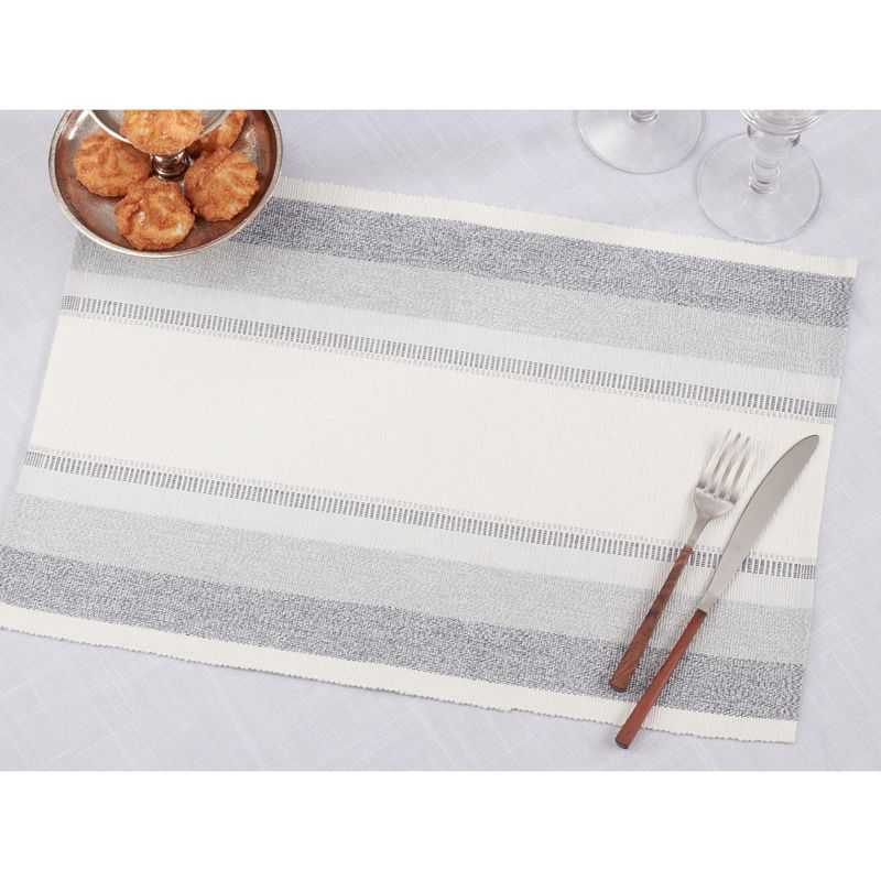 Saro Lifestyle Ribbed Stripe Table Placemats, 4 of 5