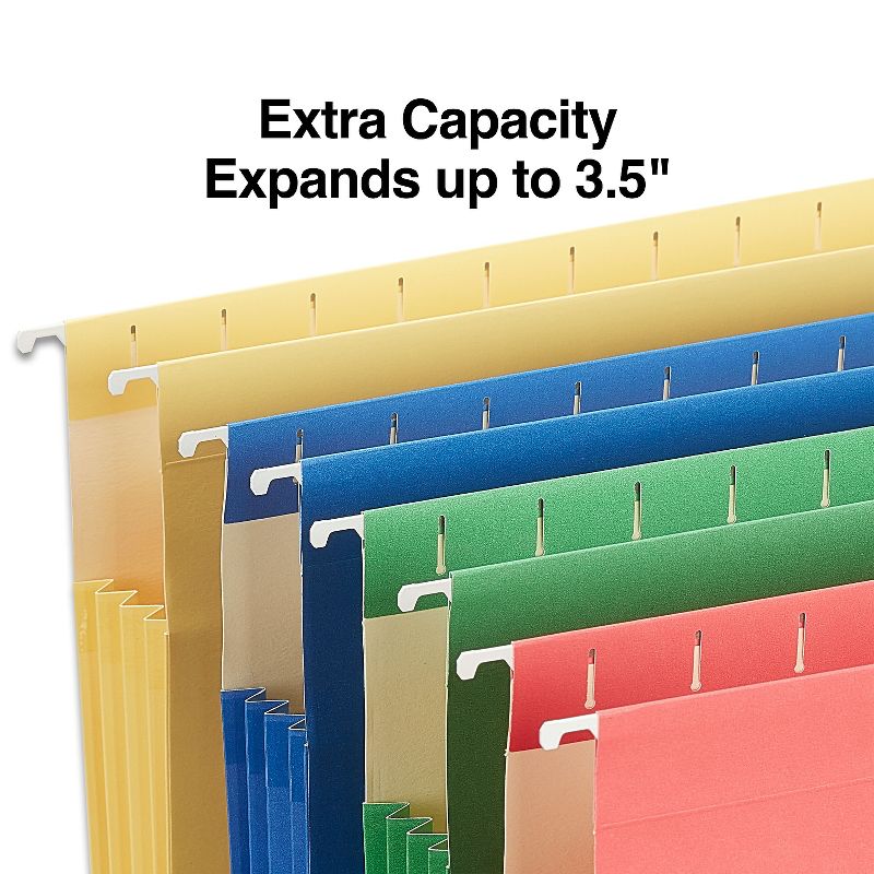MyOfficeInnovations Hanging File Folders 3.5" Expansion Letter Size Assorted 4/PK 419192, 3 of 7