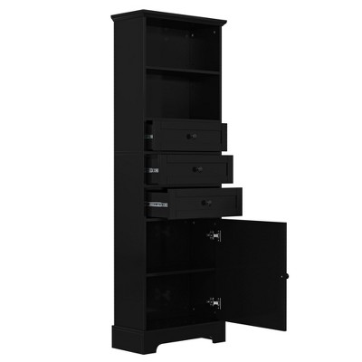 NicBex 68.3 Inch Tall Bathroom Storage Cabinet,Slim Storage Cabinet with 3 Drawers and Adjustable Shelf