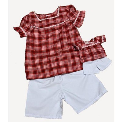 Doll Clothes Superstore Matching Cotton Shorts and Shirt for Girl and Dolls Size 10.5