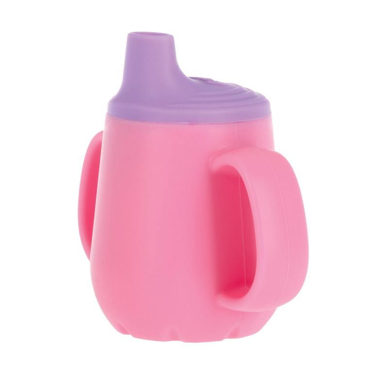 Nuby 2oz 2 Handle Silicone Sippy Cup with Spout Lid - Girl, 3 of 8
