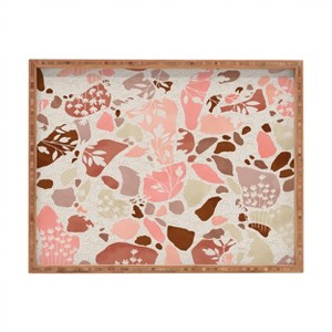 Marta Barragan Camarasa Terrazzo of Dots and Plants 18" x 14" Large Rectangular Bamboo Tray - Deny Designs - 1 of 3